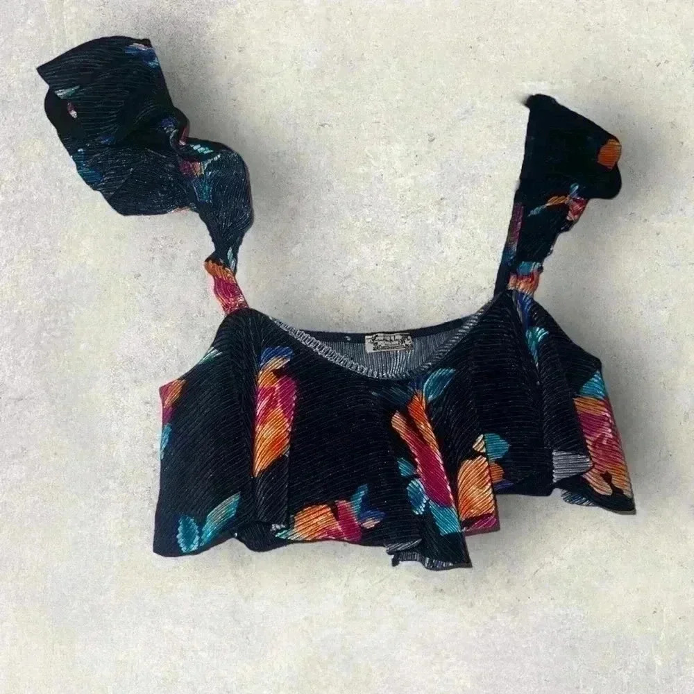 Nwot free people floral crop top tank
